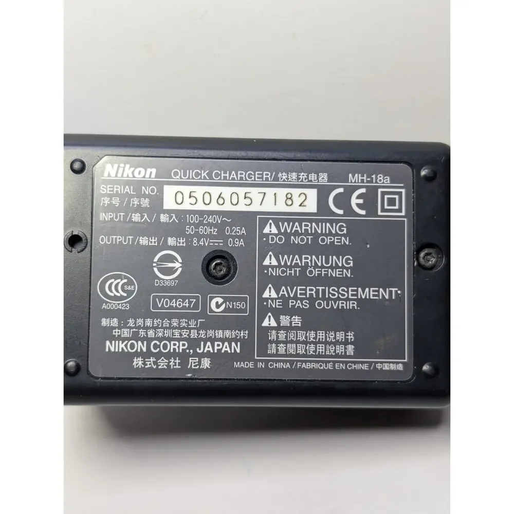 Genuine Nikon MH-18a Quick Charger OEM Battery Charger For EN-EL3 EN-EL3e